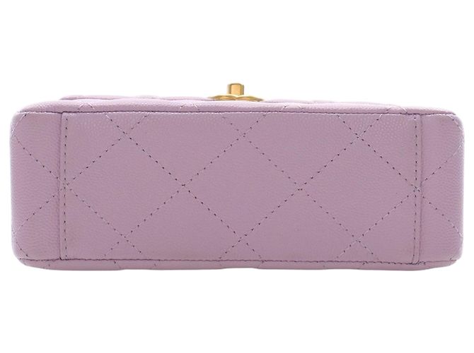 Borsa Chanel Purple Mini Quilted Caviar 31 Rue Cambon Top Handle Porpora - vista 5