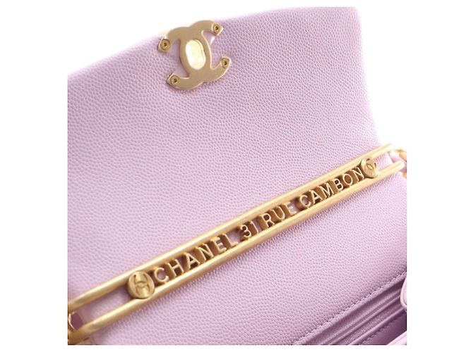 Borsa Chanel Purple Mini Quilted Caviar 31 Rue Cambon Top Handle Porpora - vista 6