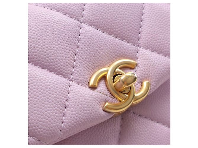 Borsa Chanel Purple Mini Quilted Caviar 31 Rue Cambon Top Handle Porpora - vista 7