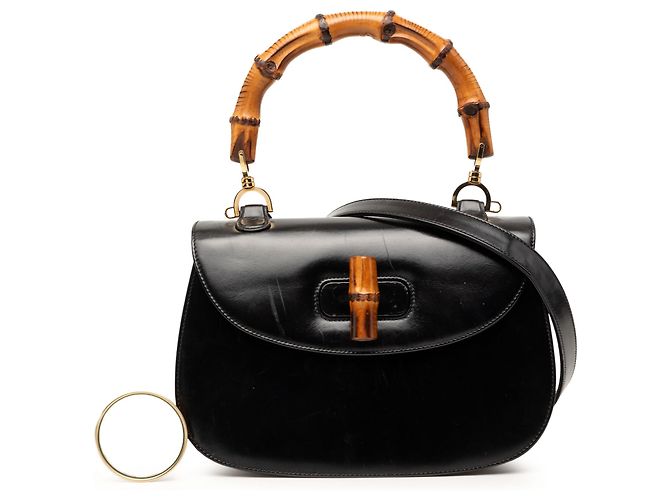 Gucci Pelle di vitello nera Bamboo Night Nero - vista 9