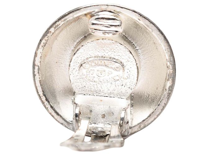 Orecchini a clip rotondi Sunburst in ottone argentato CC e placcato oro Chanel Argento - vista 3