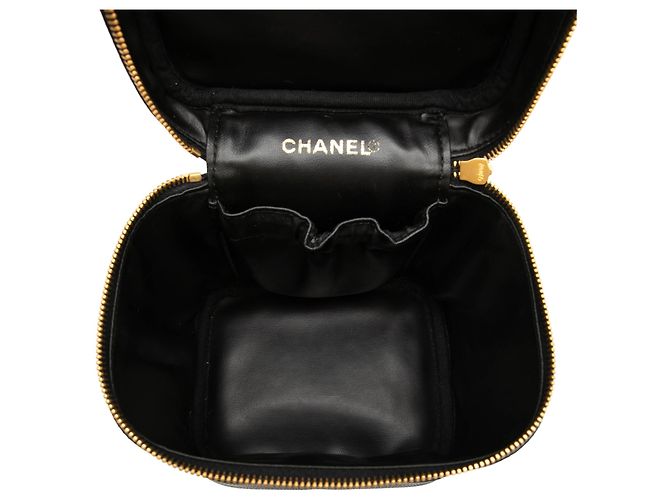 Vanity Beauty case Chanel Black CC Caviar Nero - vista 4