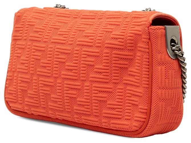 Fendi Baguette Midi-Tasche aus technischem Stoff mit Orange Zucca Prägung - Ansicht 2
