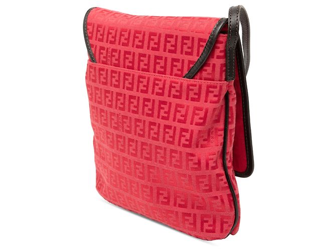 Fendi Borsa a tracolla in tela Zucchino rossa Rosso - vista 2