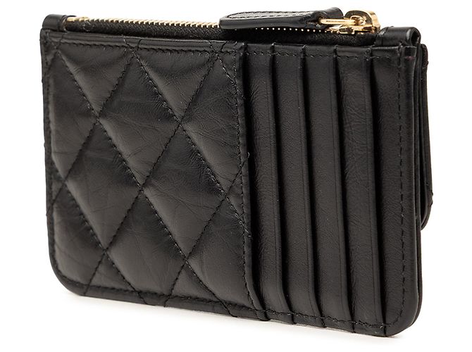 Tarjetero Chanel Black Quilted Aged Calfskin Reissue 2.55 Flap - vista 2