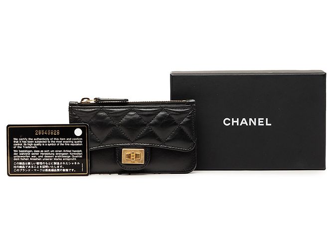 Tarjetero Chanel Black Quilted Aged Calfskin Reissue 2.55 Flap - vista 8