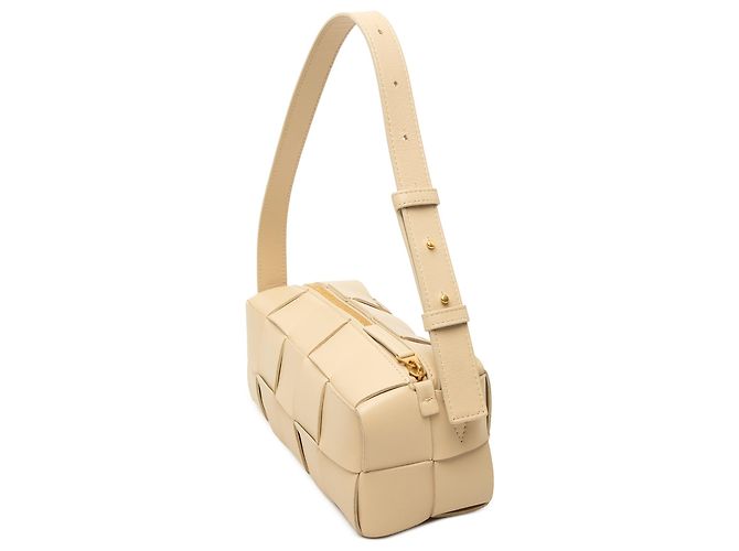 Bottega Veneta Marrone Piccola Cassette in Nappa Intrecciato Brick - vista 2