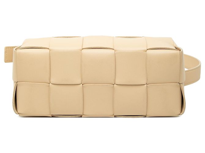 Bottega Veneta Marrone Piccola Cassette in Nappa Intrecciato Brick - vista 3