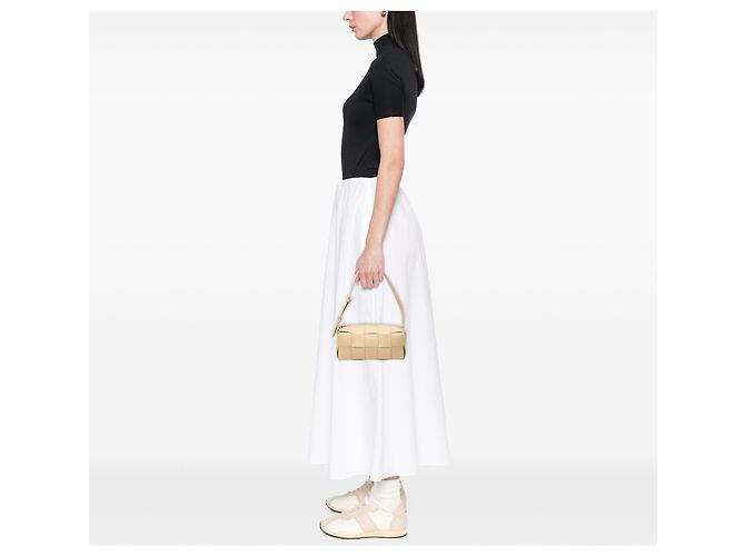 Bottega Veneta Marrone Piccola Cassette in Nappa Intrecciato Brick - vista 7