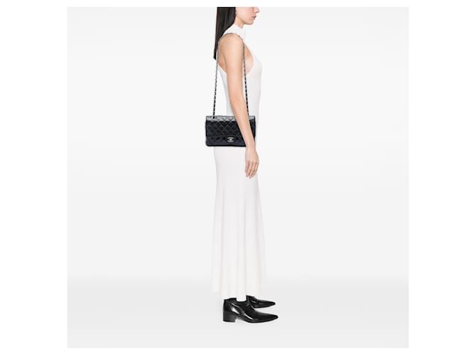Chanel Black Medium Classic Caviar Double Flap Nero - vista 5