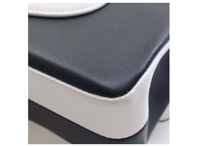 Chanel Black Medium Classic Bicolor Lambskin Geometric Colorblock Double Flap - vista 11