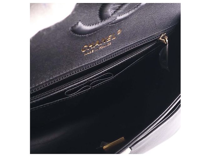 Chanel Black Medium Classic Bicolor Lambskin Geometric Colorblock Double Flap - vista 8