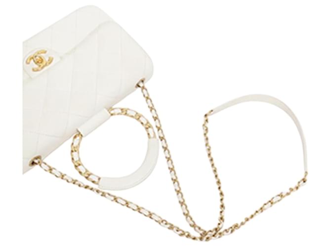 Chanel White Medium Lambskin In The Loop Flap Bianco - vista 24