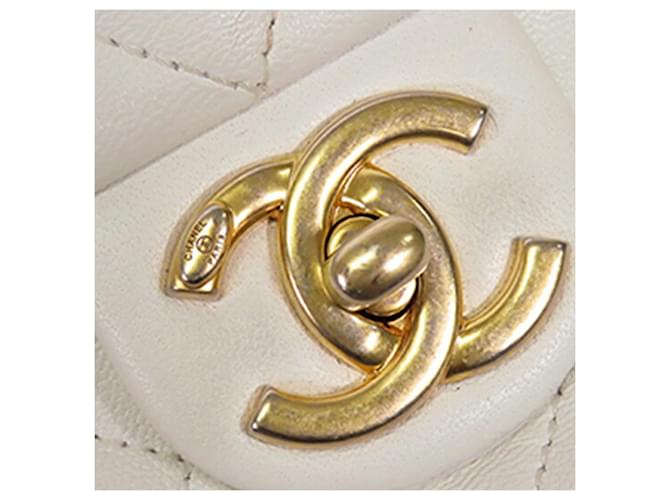 Chanel White Medium Lambskin In The Loop Flap Bianco - vista 7