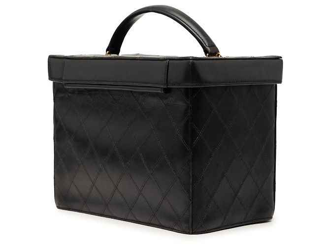 Vanity Beauty Case Chanel Black CC Stitched Calfskin Turnlock Nero - vista 2