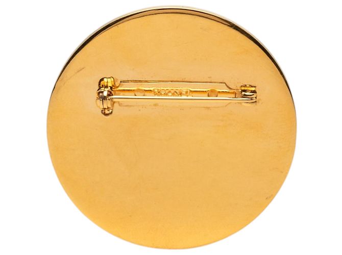 Spilla rotonda Chanel Red CC placcata oro e smalto Rosso - vista 2