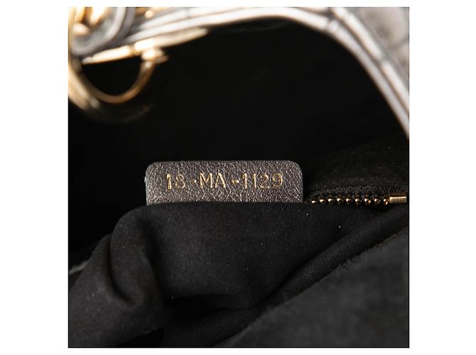 Dior Grau Kleines Metallic-Lammleder Cannage My ABCDior Lady Dior Braun - Ansicht 6