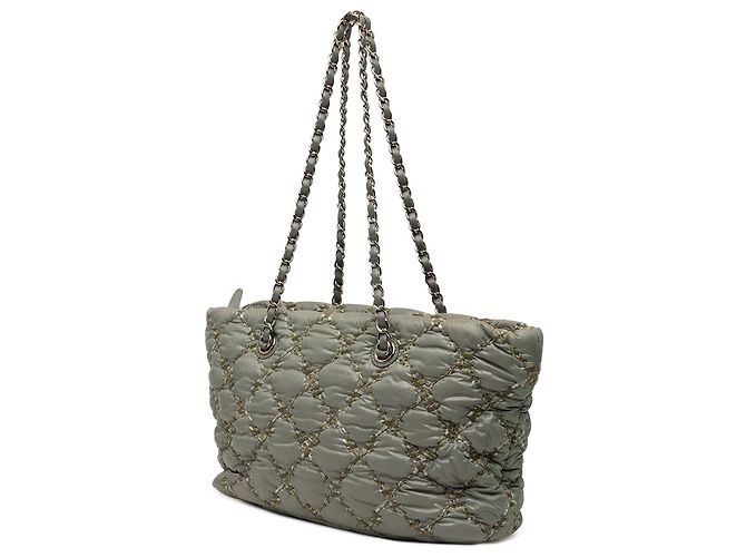 Chanel Gray Paris Byzance Nylon Tweed On Stitch Tote Braun - Ansicht 2