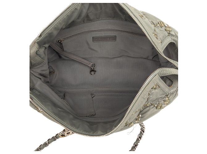 Chanel Gray Paris Byzance Nylon Tweed On Stitch Tote Braun - Ansicht 4