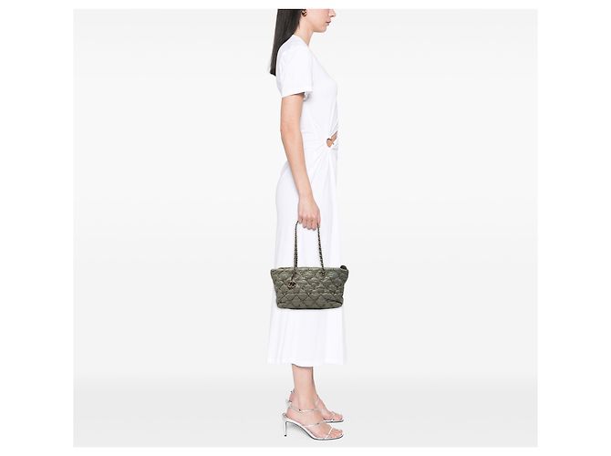 Chanel Gray Paris Byzance Nylon Tweed On Stitch Tote Braun - Ansicht 7
