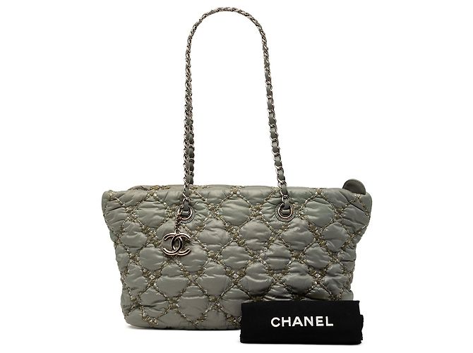 Chanel Gray Paris Byzance Nylon Tweed On Stitch Tote Braun - Ansicht 8