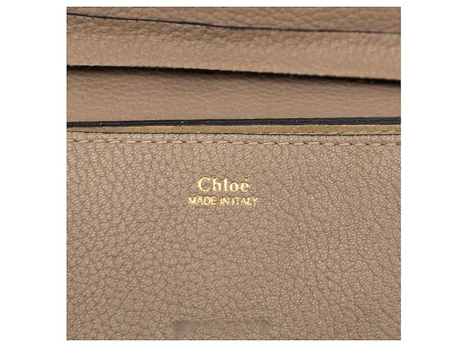 Chloé Borsa a tracolla Drew in pelle di vitello granulata marrone Taupe - vista 5