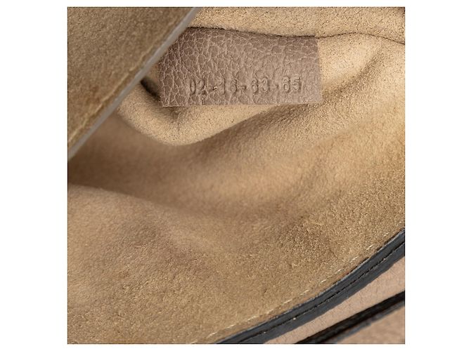 Chloé Borsa a tracolla Drew in pelle di vitello granulata marrone Taupe - vista 6