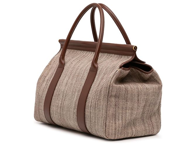 Loro Piana Toile Herringbone e Pelle Beige Loom L32 - vista 2