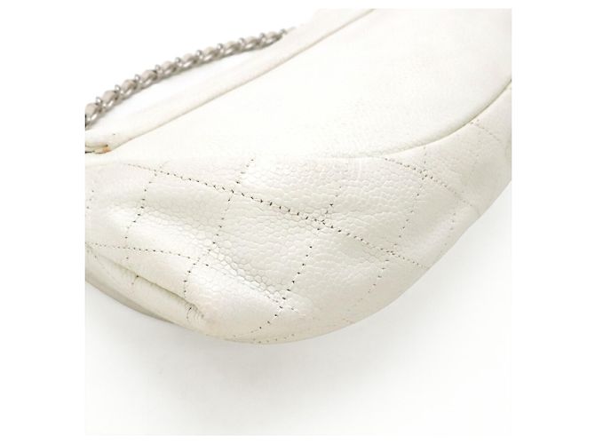Borsa a tracolla con catena portafoglio Chanel Half Moon Coco Mark Bianco - vista 4