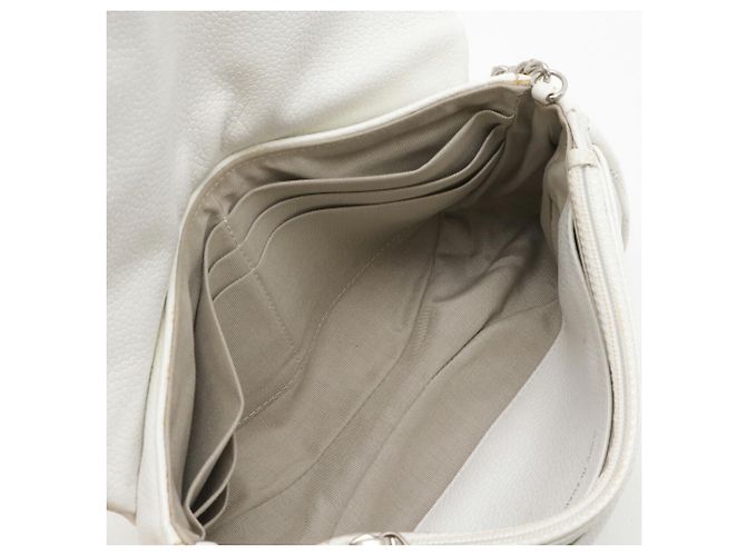 Borsa a tracolla con catena portafoglio Chanel Half Moon Coco Mark Bianco - vista 6