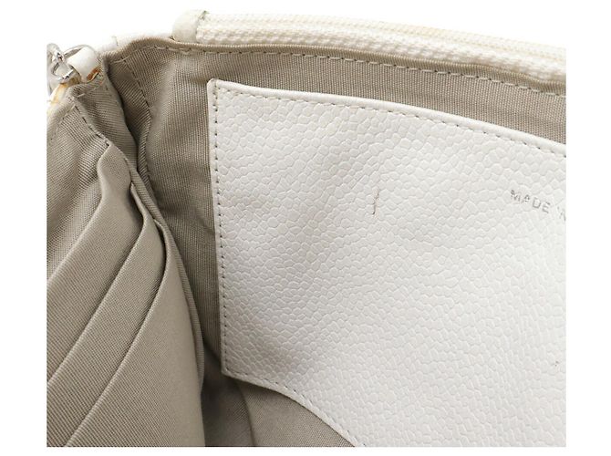 Borsa a tracolla con catena portafoglio Chanel Half Moon Coco Mark Bianco - vista 7