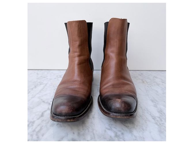 Dsquared2 Brown Leather Chelsea Boots - view 3