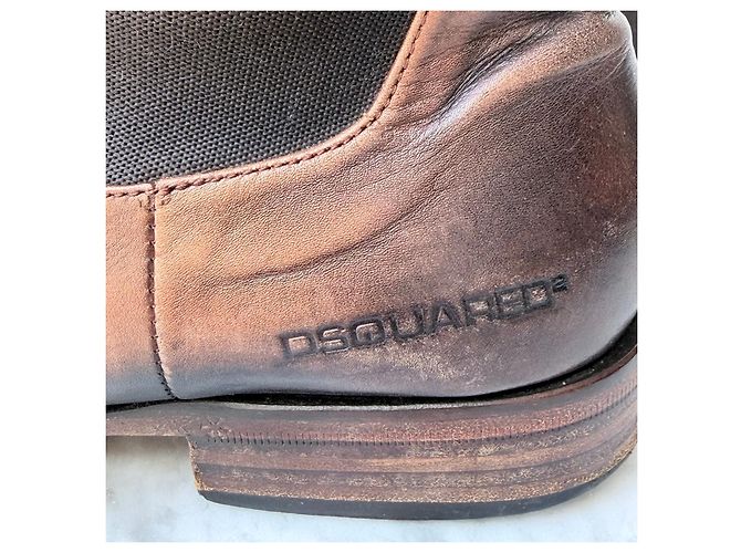 Dsquared2 Brown Leather Chelsea Boots - view 6