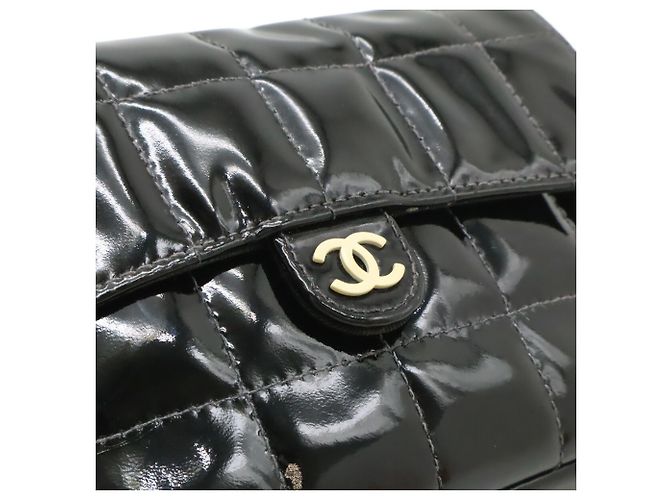 Borsa a tracolla Chanel 2.55 Chocolate Bar Nero Bianco - vista 9