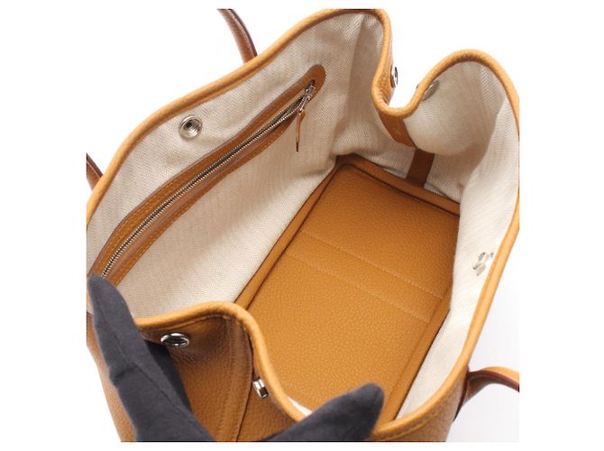 Hermès Borsa Tote Hermes Garden Party TPM Marrone - vista 3