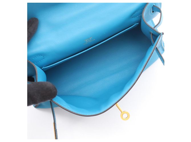 Hermès Pochette Kelly Mini Hermes Blu - vista 3