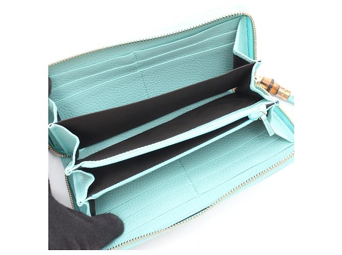 Bamboo Cartera larga redonda de bambú Gucci Azul - vista 3