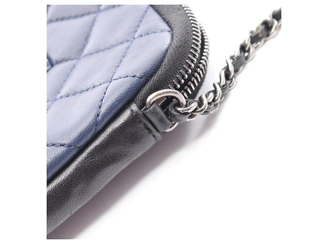 Borsa a tracolla Chanel Girl Nero Blu navy - vista 7