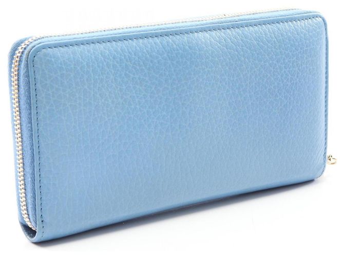 Cartera larga redonda Gucci Bamboo en azul - Ansicht 2