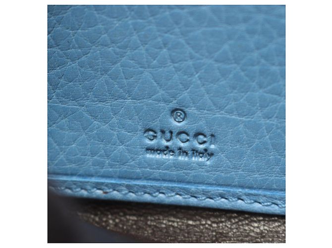 Cartera larga redonda Gucci Bamboo en azul - Ansicht 4