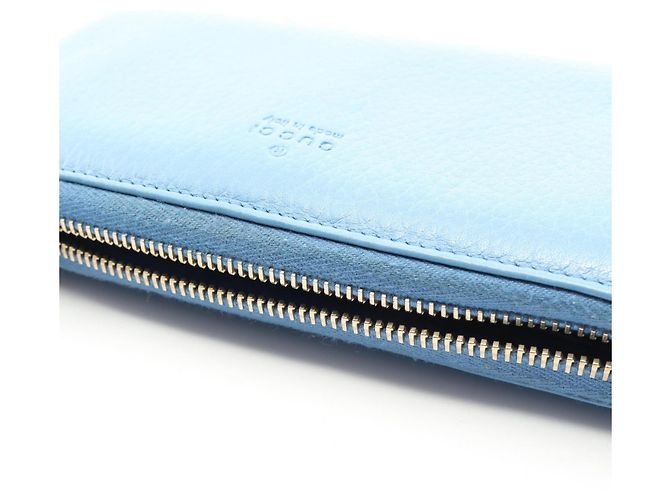 Cartera larga redonda Gucci Bamboo en azul - Ansicht 6