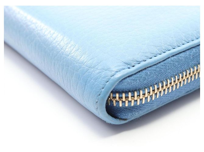 Cartera larga redonda Gucci Bamboo en azul - Ansicht 8