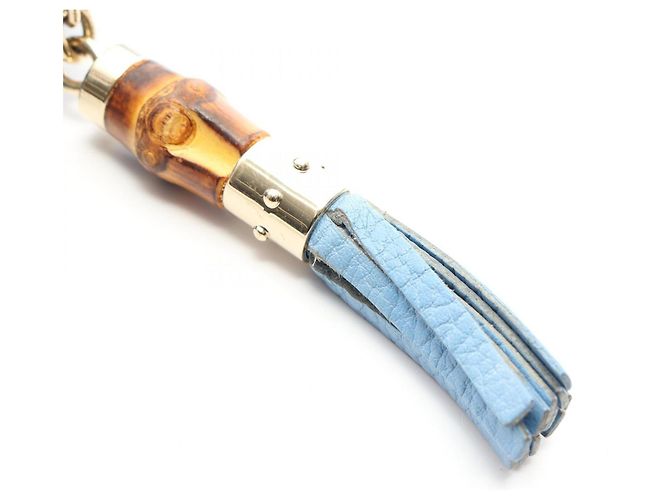 Cartera larga redonda Gucci Bamboo en azul - Ansicht 9