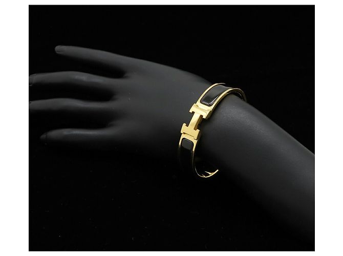 Hermès HERMES Click H PM Armband Schwarz Golden - Ansicht 7