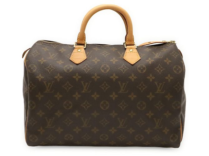 Borsa Louis Vuitton Monogram Speedy 35 Marrone Monogramma - vista 2