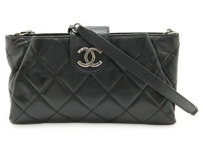 Borsa a tracolla Chanel Coco Pleats Mark Nero - vista 2