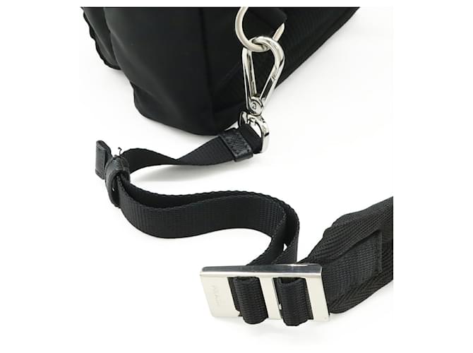 Borsa a tracolla in nylon e pelle Prada Nero - vista 6