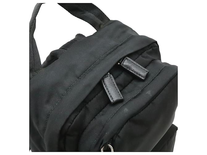 Borsa a tracolla in nylon e pelle Prada Nero - vista 7