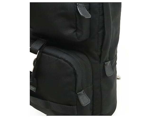 Borsa a tracolla in nylon e pelle Prada Nero - vista 9