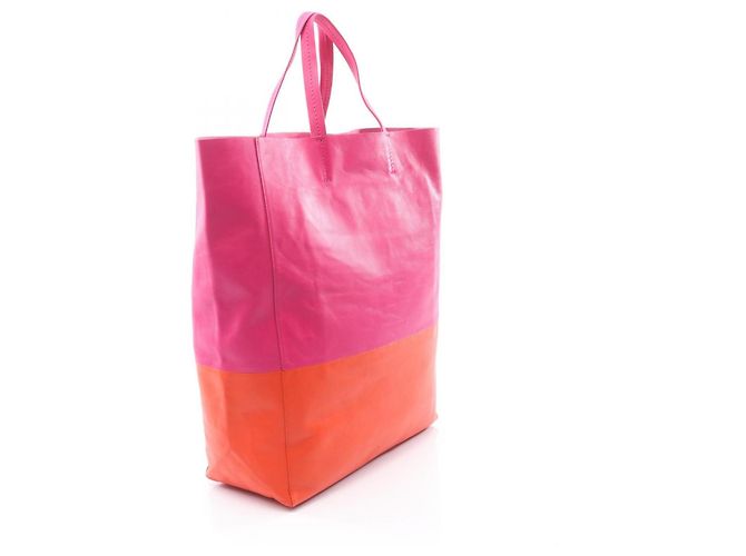 Cabas Céline Borsa Tote Orizzontale Celine Rosa Arancione - vista 2